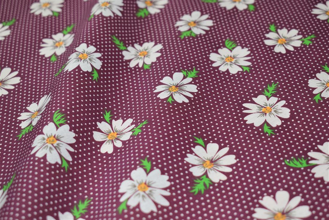 Daisy Print PolyCotton Fabric