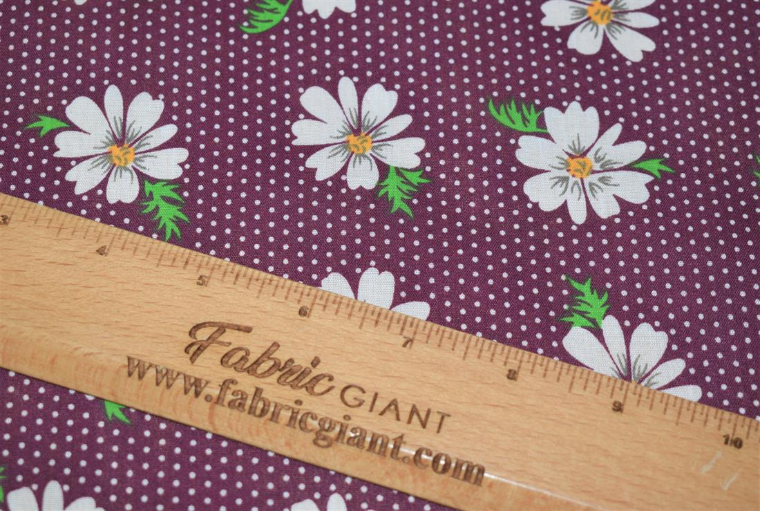 Daisy Print PolyCotton Fabric