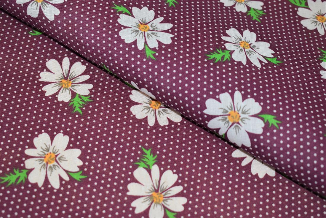Daisy Print PolyCotton Fabric