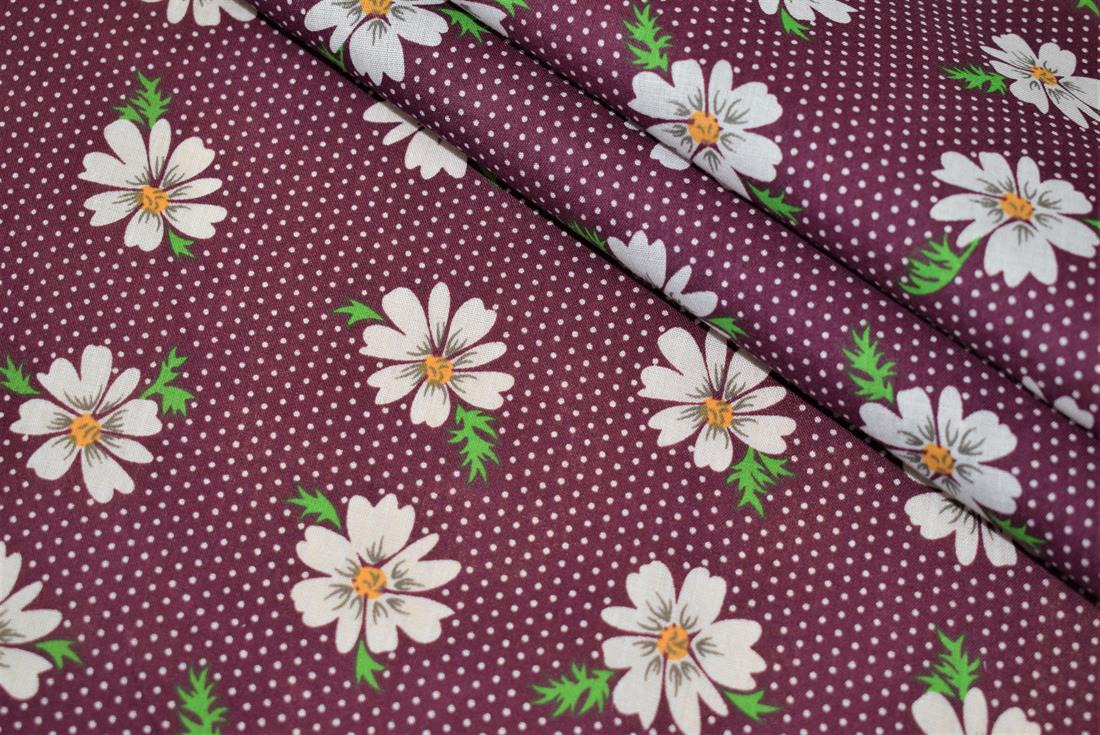 Daisy Print PolyCotton Fabric