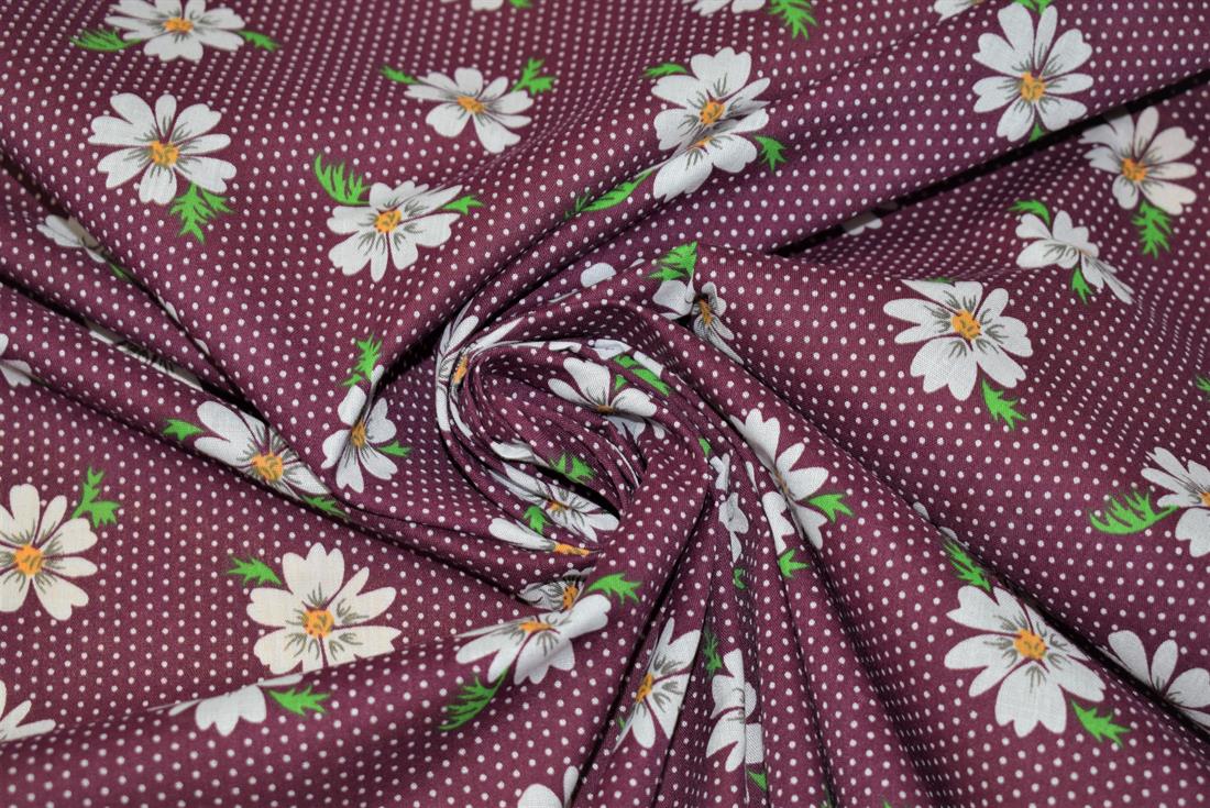 Daisy Print PolyCotton Fabric