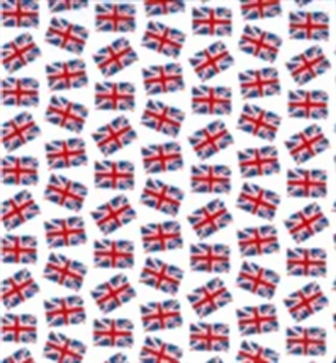 White Union Jack Printed Polycotton Fabric