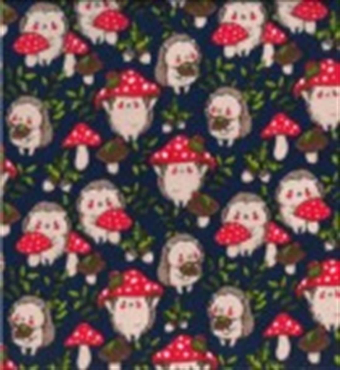 Hedgehog Printed Polycotton Fabric