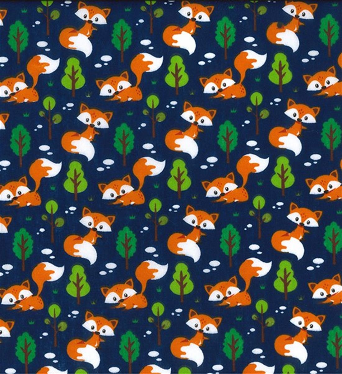 Foxes & Trees Printed Polycotton Fabric