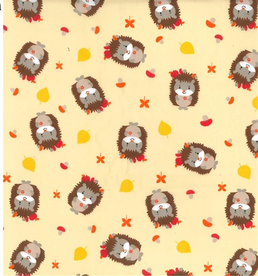 Hedgehog Printed Polycotton Fabric
