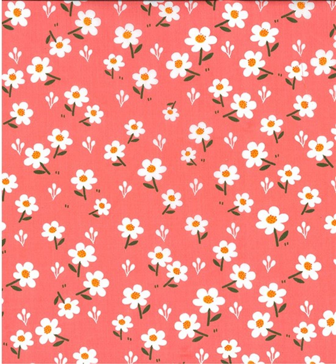 Daisy Flowers Printed Polycotton Fabric