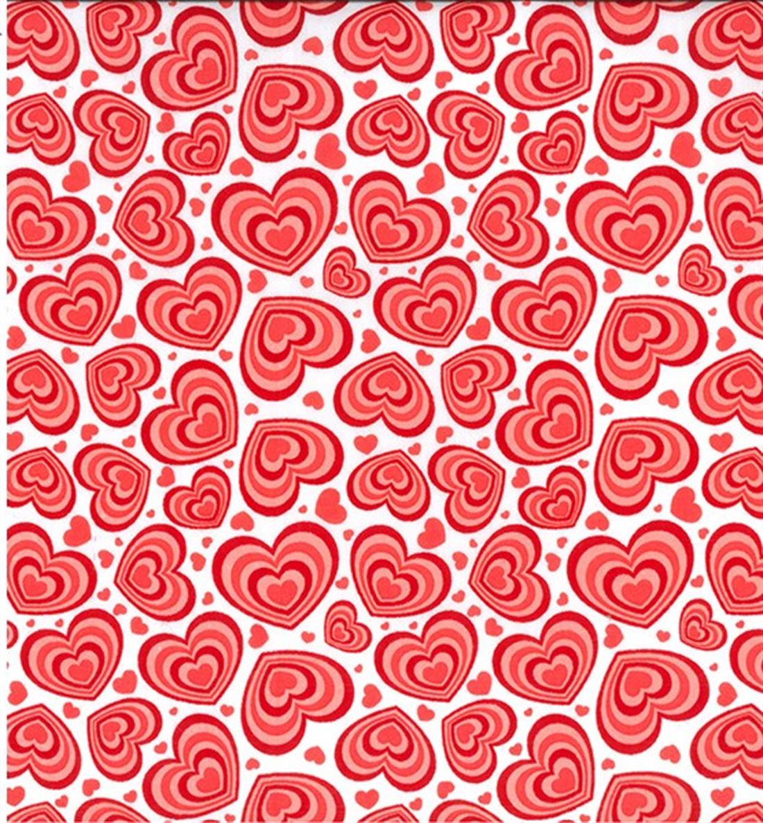 Hearts Printed PolyCotton Fabric