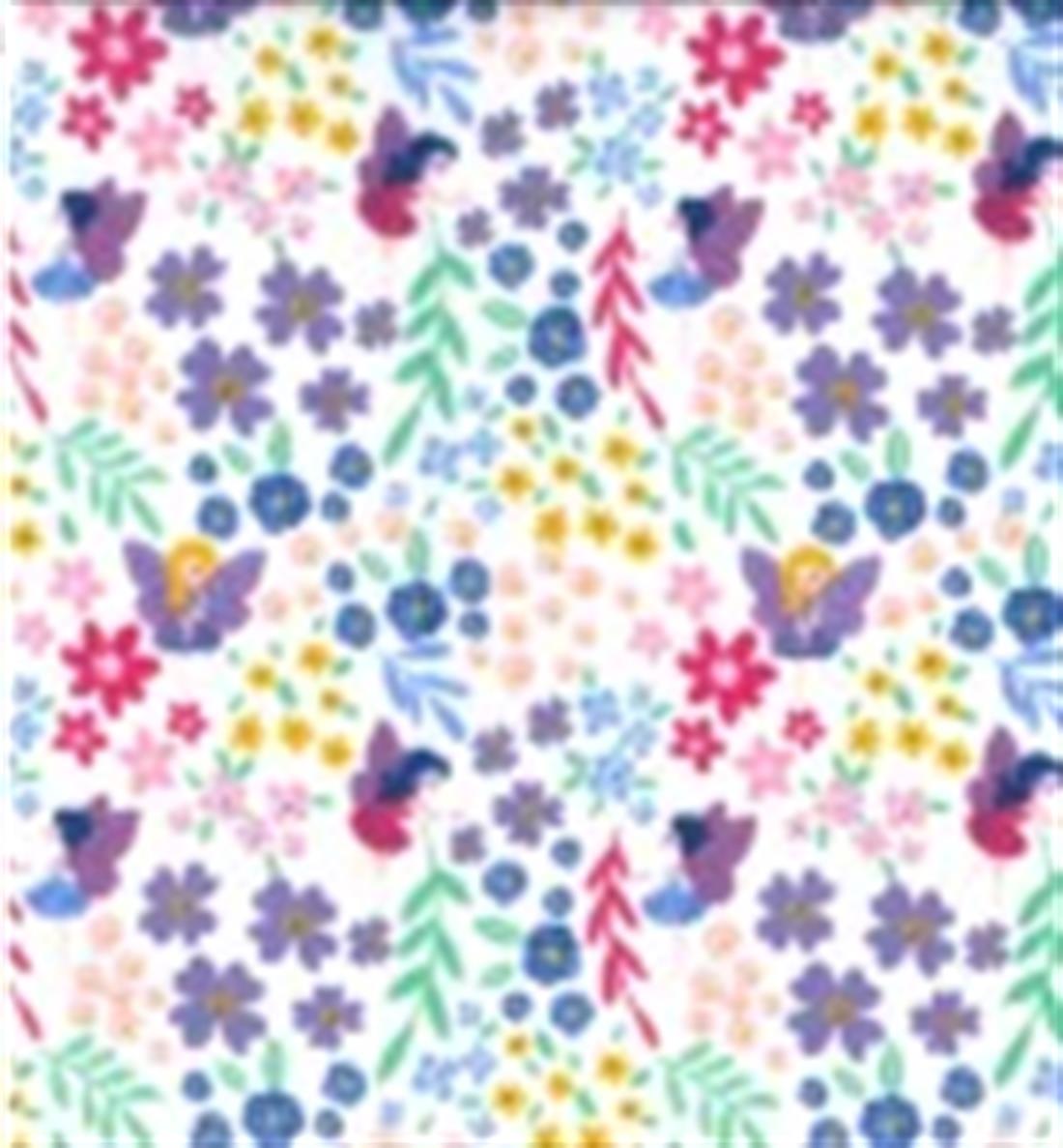 White Printed Polycotton Fabric