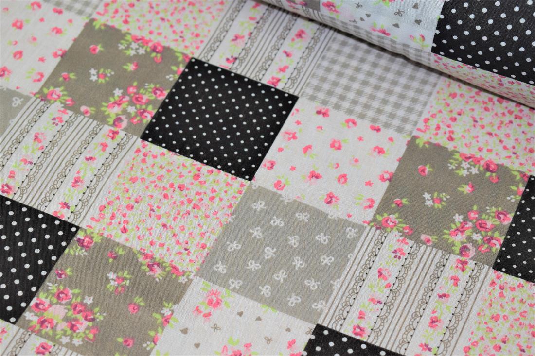 Patchwork Print PolyCotton Fabric
