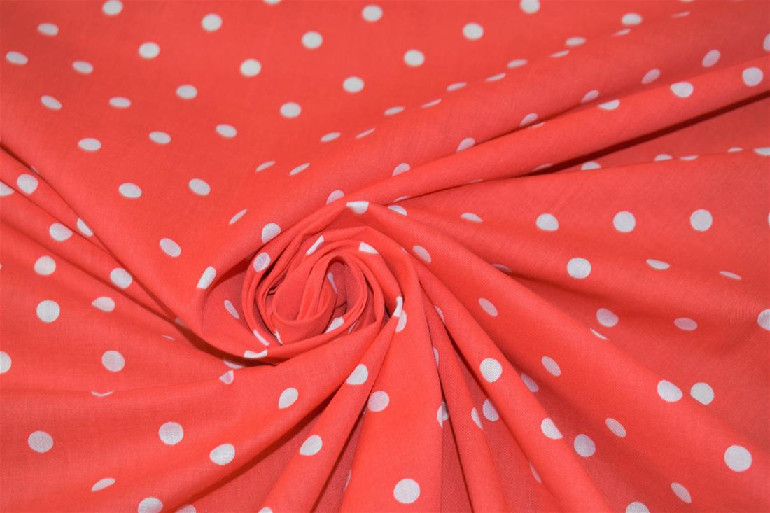 Printed Pin Spot Polycotton Fabric