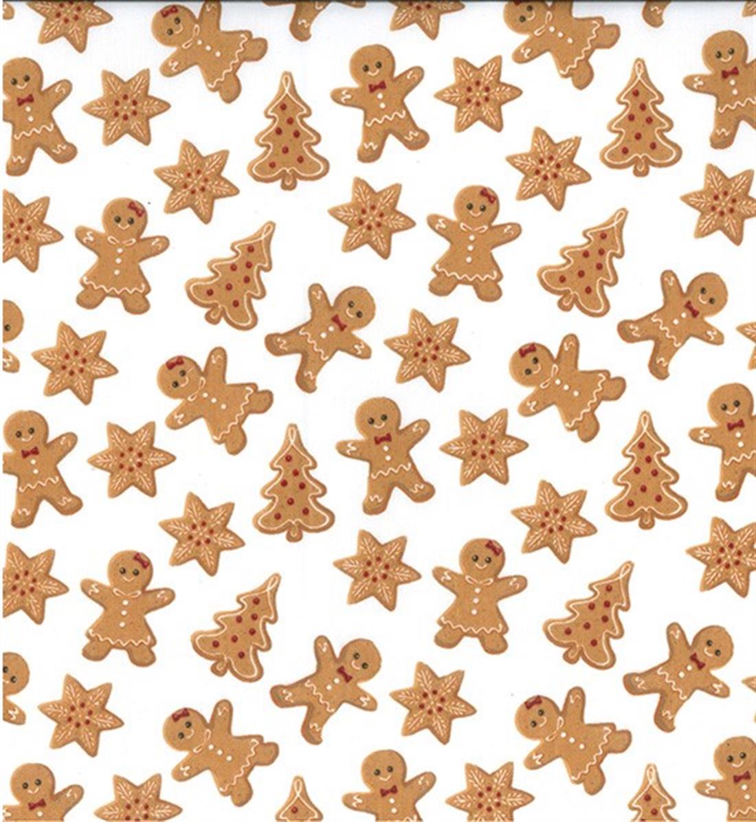 White & Beige Printed Polycotton Fabric
