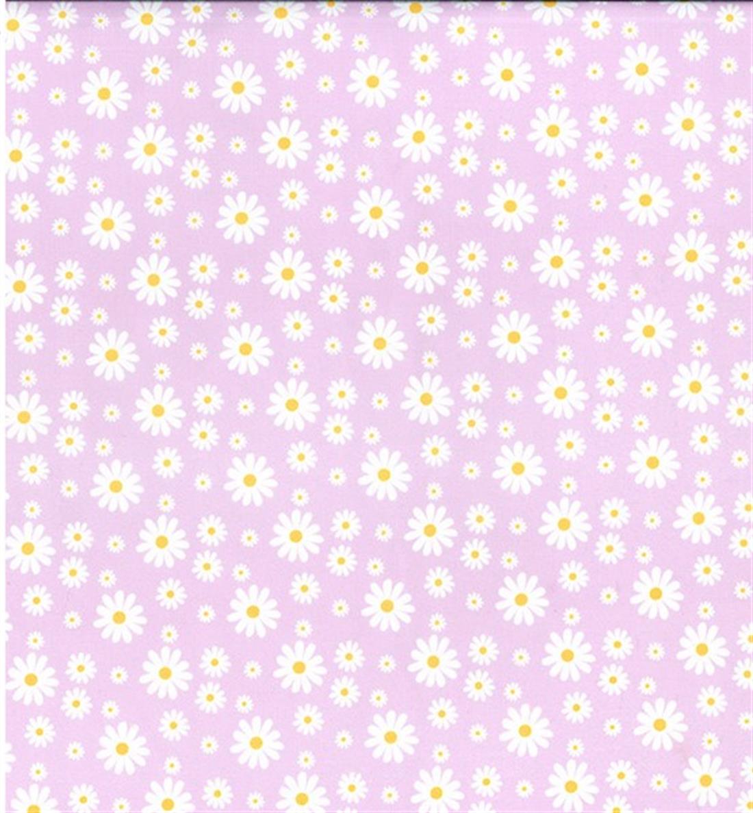 Floral Daisies Printed Polycotton Fabric