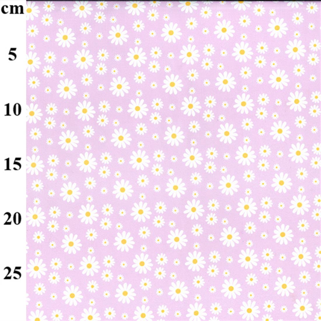 Floral Daisies Printed Polycotton Fabric