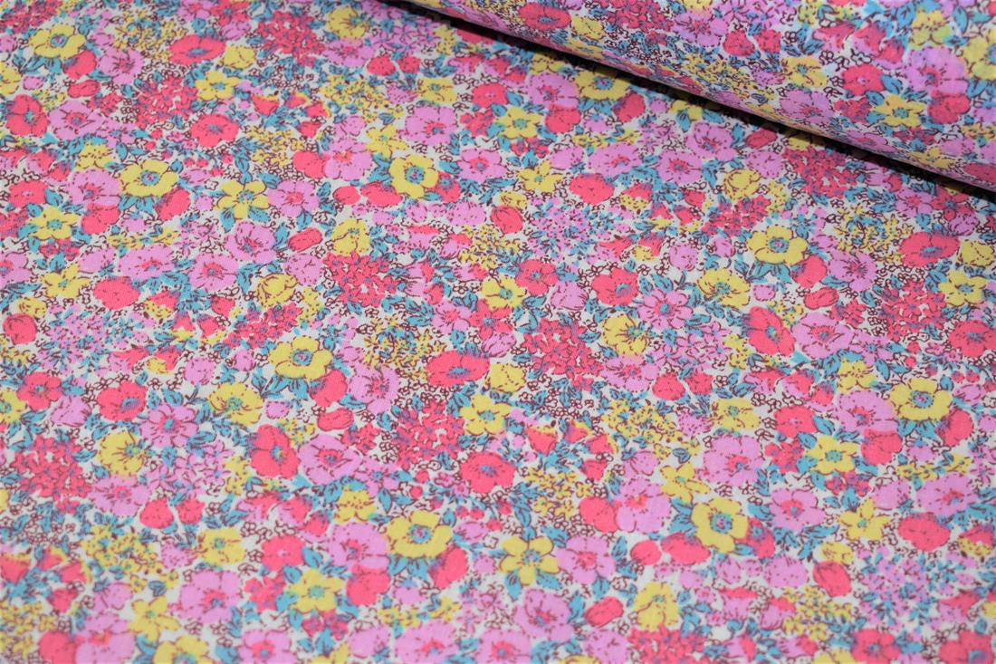 Small Floral Printed Polycotton Fabric