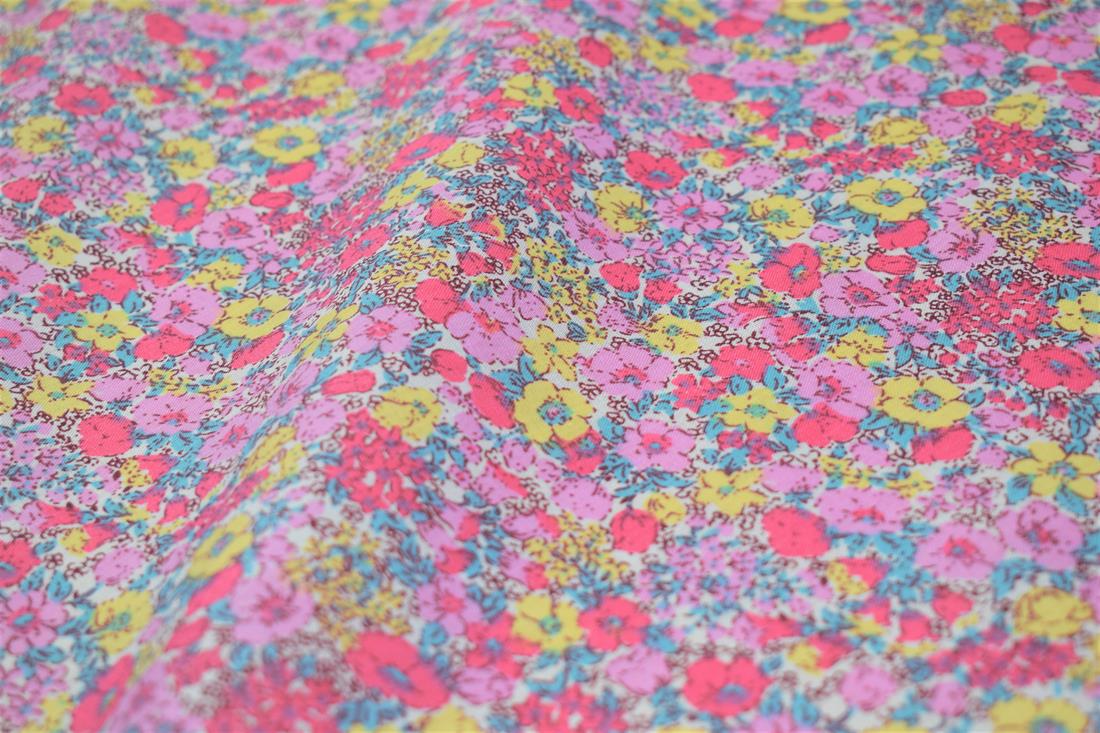 Small Floral Printed Polycotton Fabric