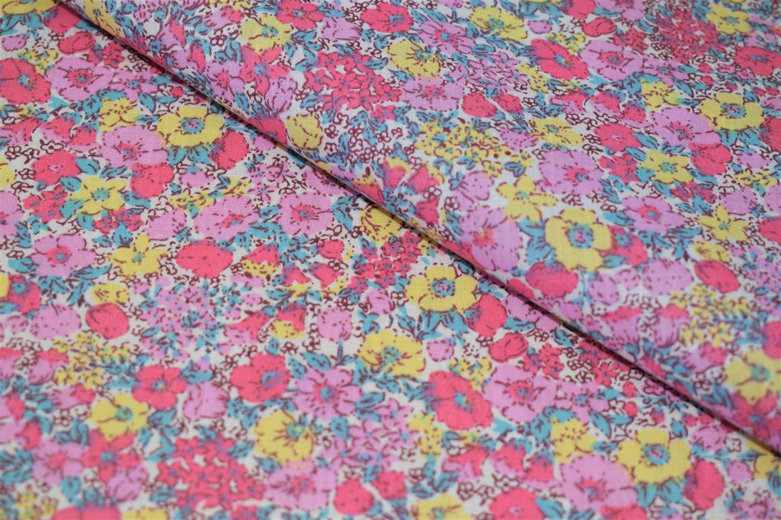 Small Floral Printed Polycotton Fabric