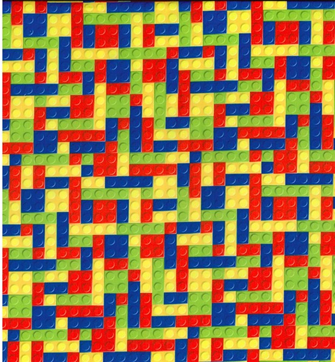 Building Blocks Printed Polycotton Fabric