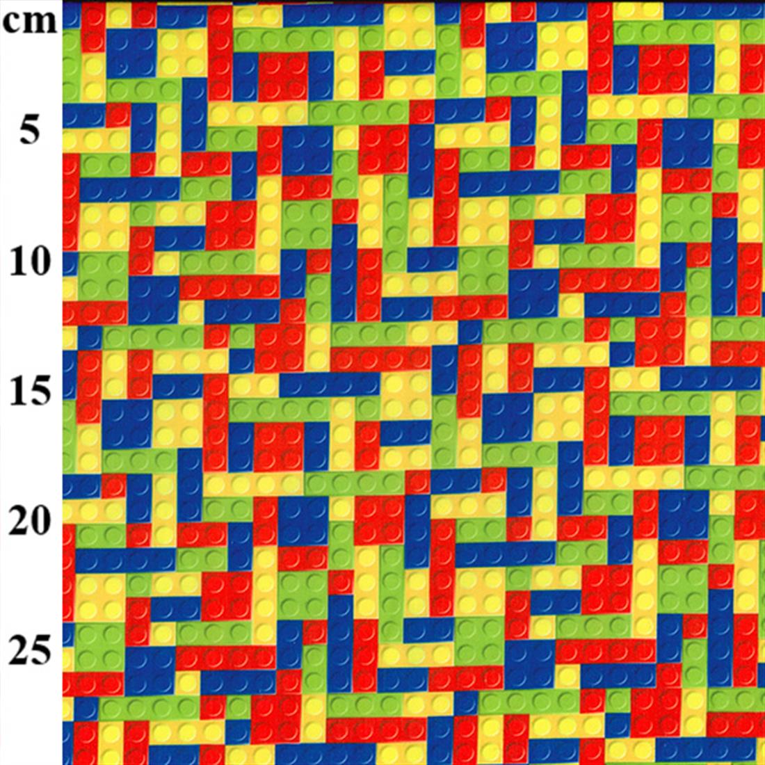Building Blocks Printed Polycotton Fabric