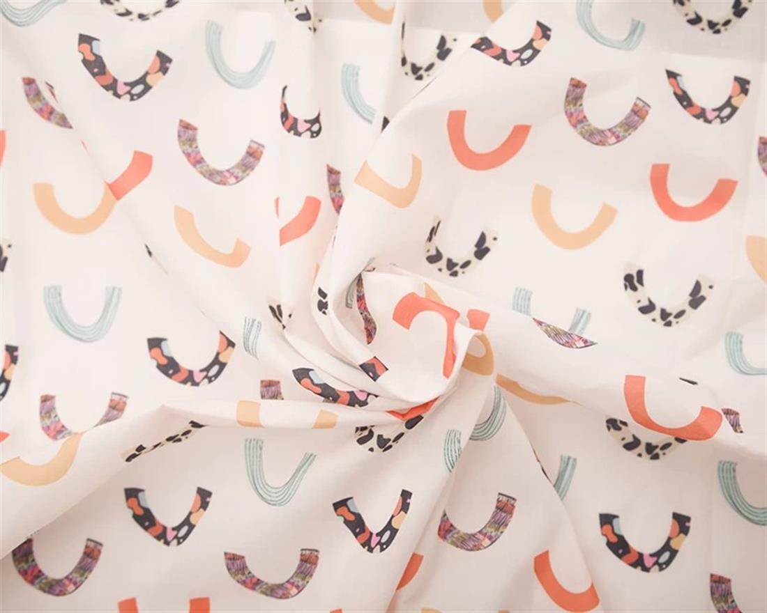 White MP Digital Polycotton Rainbow Brighten Your Creations with