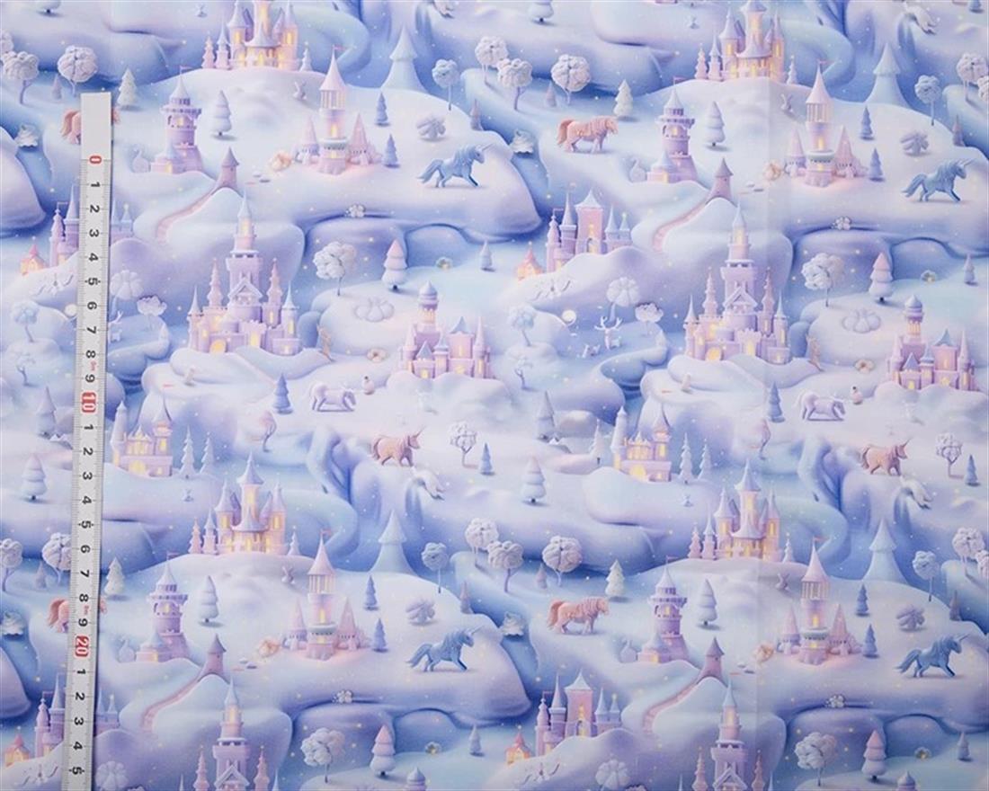 Purple MP Digital Polycotton 3D Winter Wonderland Bring the Magic of…