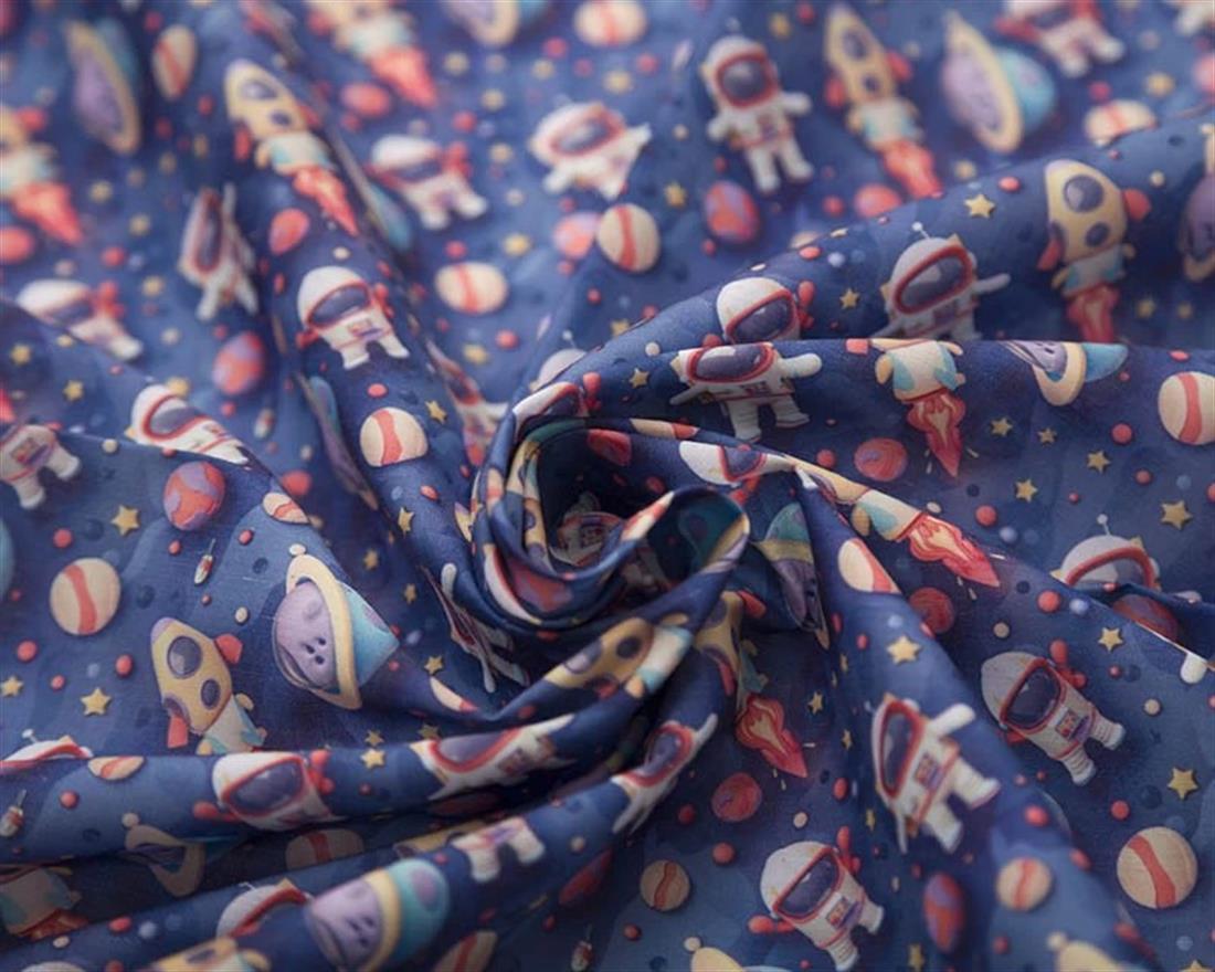 Navy MP Digital Polycotton 3D Astronauts Launch Your Sewing Projects…