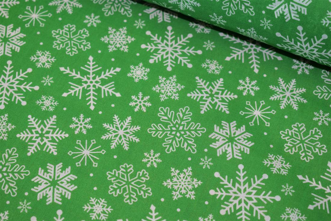 Snowflake Print PolyCotton Fabric