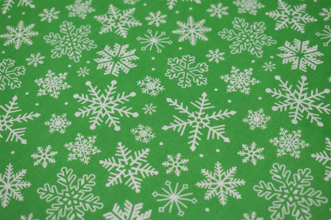 Snowflake Print PolyCotton Fabric