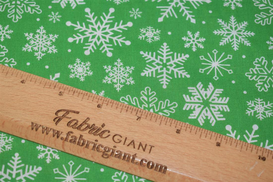 Snowflake Print PolyCotton Fabric