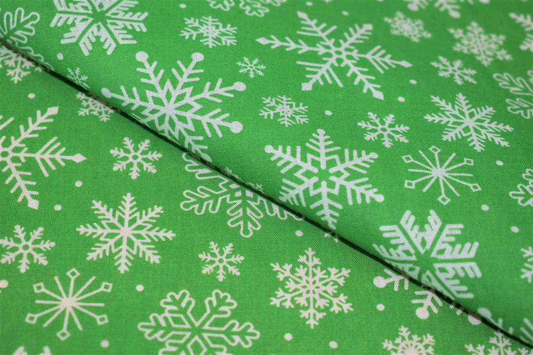 Snowflake Print PolyCotton Fabric