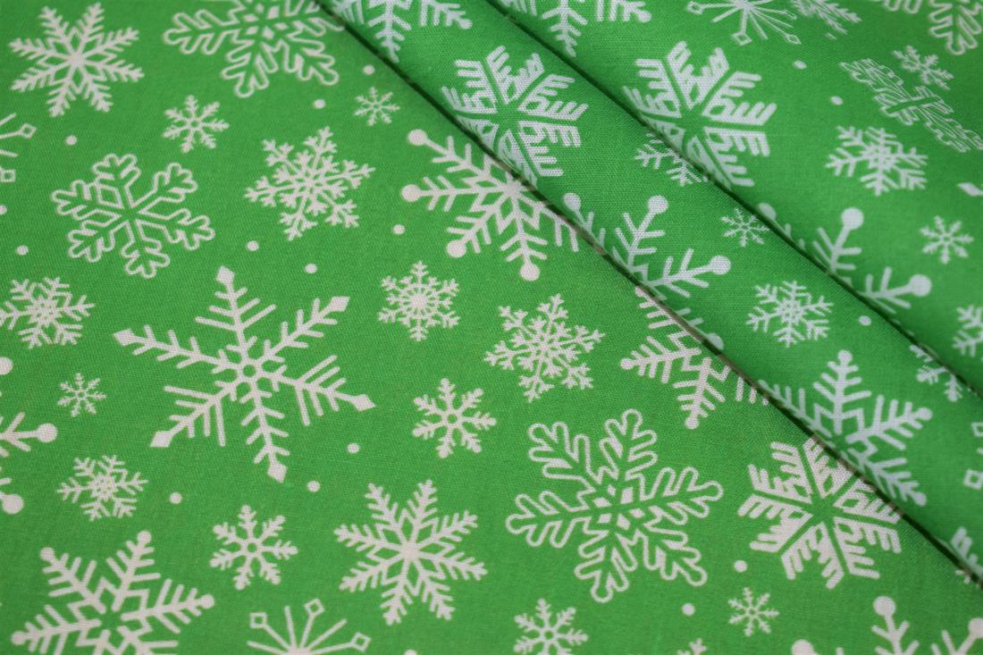 Snowflake Print PolyCotton Fabric
