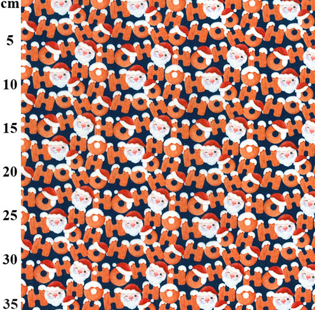 Santa Ho Printed Polycotton Fabric