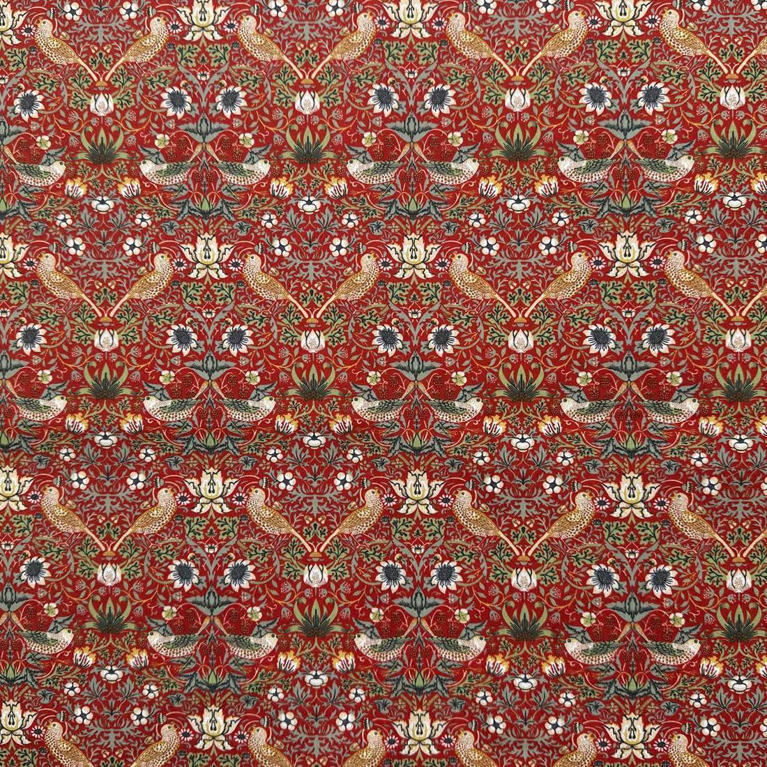 Strawberry Thief Red Printed Polycotton FabricThis Beautiful…