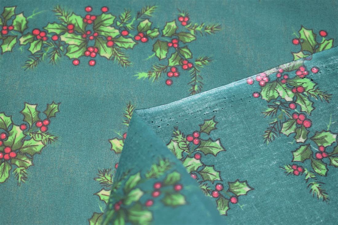 Holly Berries Print PolyCotton Fabric