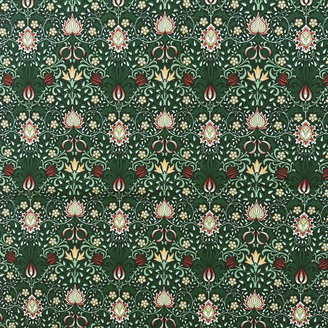 Green Persian Rouge Printed Polycotton FabricThis Beautiful Christmas…