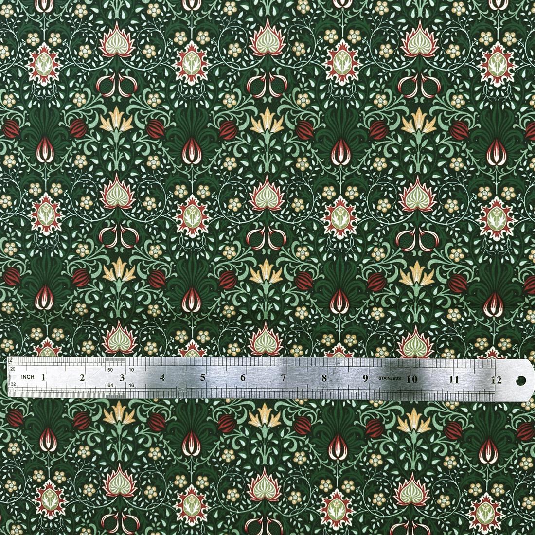 Green Persian Rouge Printed Polycotton FabricThis Beautiful Christmas…