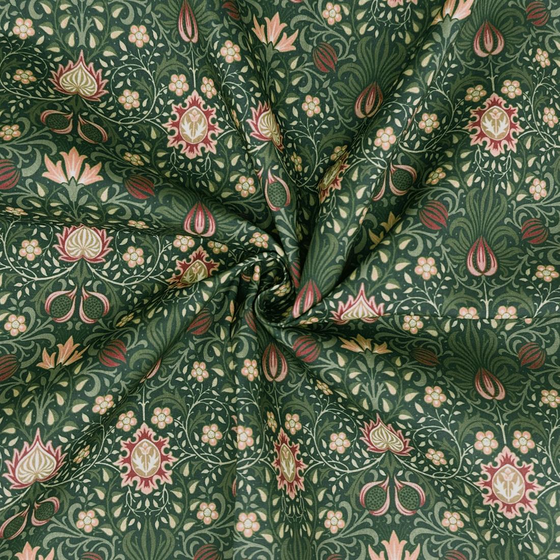 Persian Olive Printed Polycotton FabricThis Beautiful Christmas Fabric