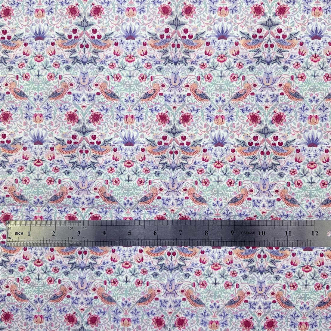Strawberry Thief Pastel Lilac Printed Polycotton FabricThis Beautiful…