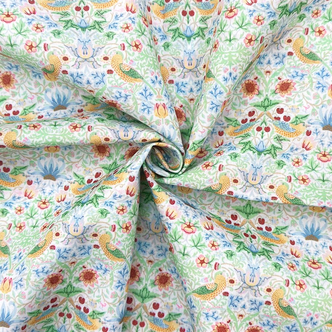 Strawberry Thief Pastel Mint Printed Polycotton FabricThis Beautiful…