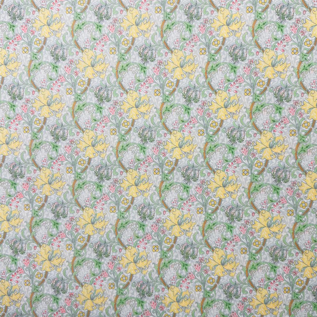 Golden Lily Pastel Green Printed Polycotton FabricThis Beautiful…