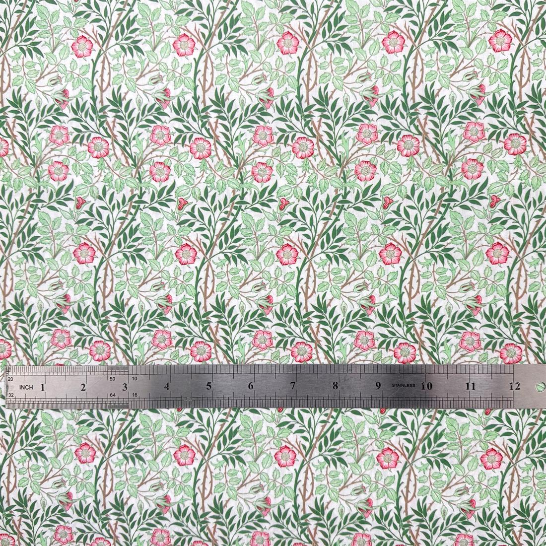 Sweet Briar Pastel Green Printed Polycotton FabricThis Beautiful…