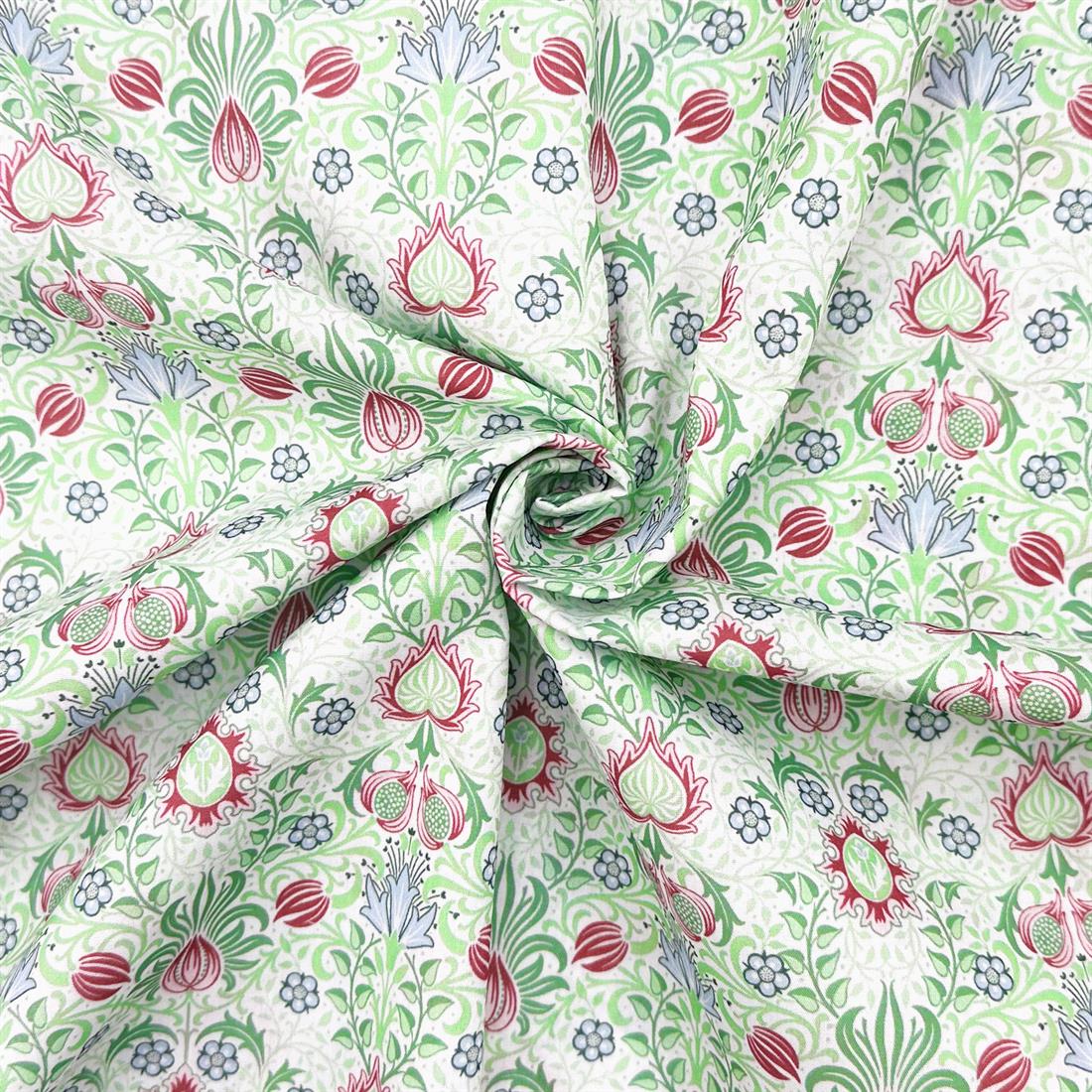 Persian Pastel Green Printed Polycotton FabricThis Beautiful…