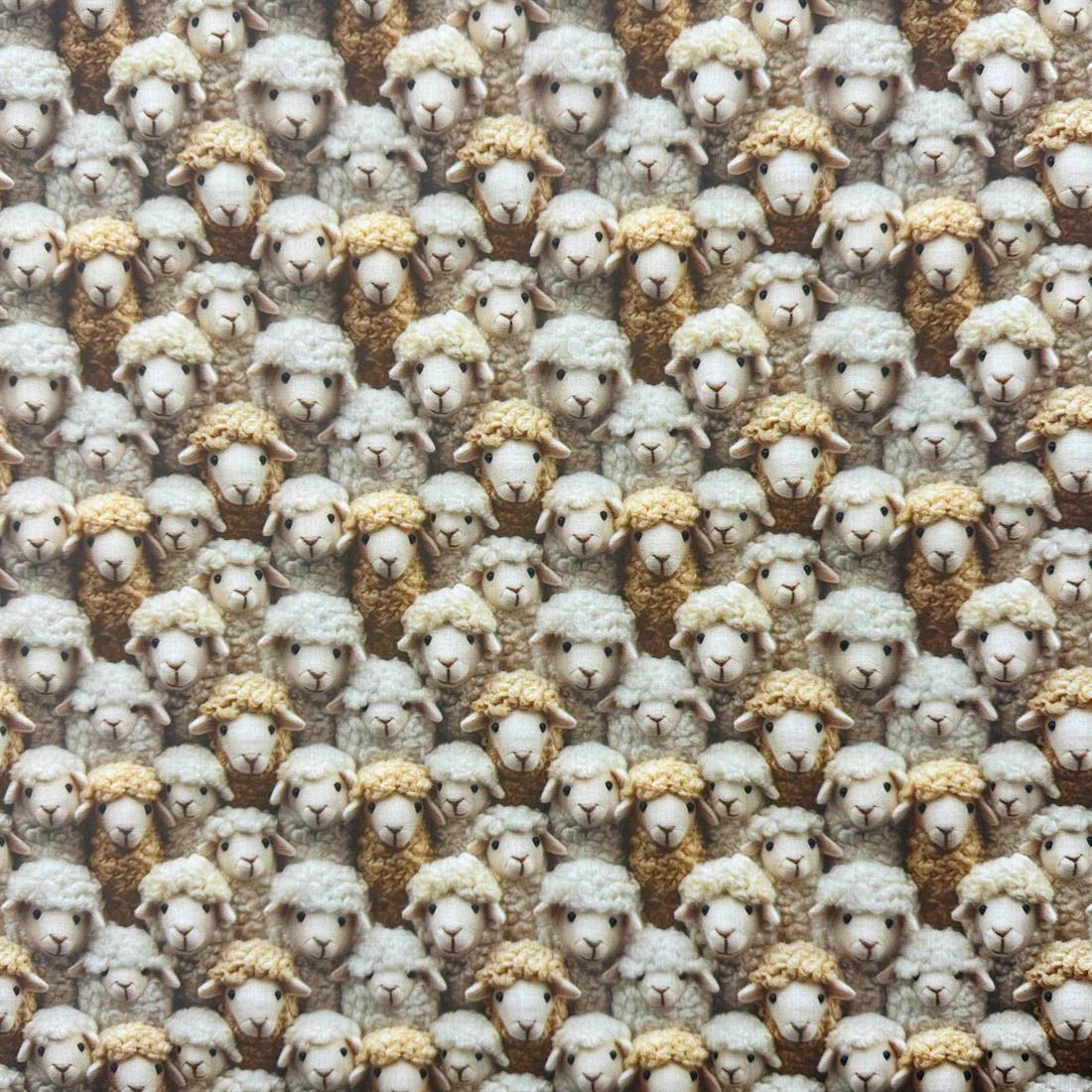 3D Sheep Natural Printed Polycotton FabricThis Beautiful Christmas…