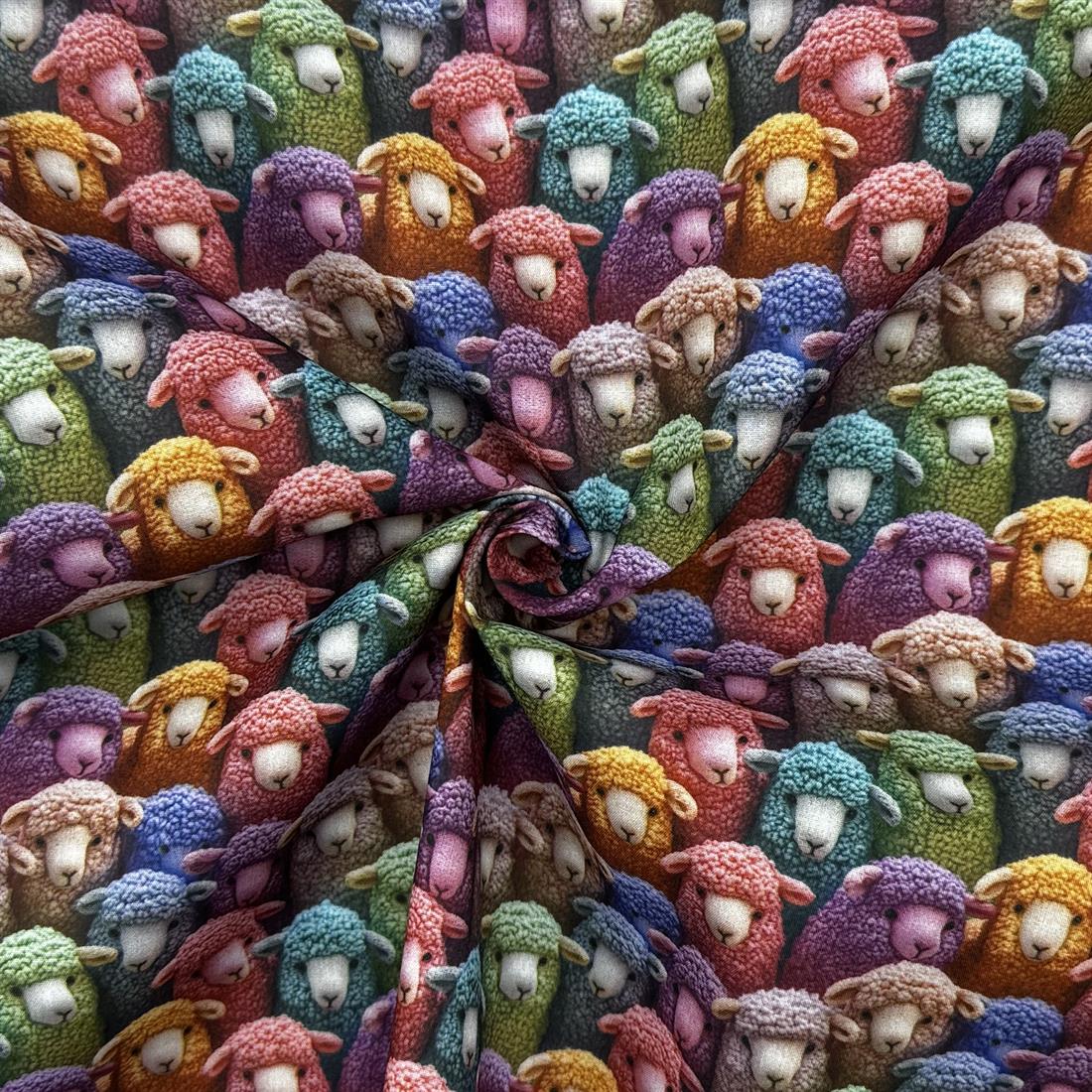 3D Sheep Multi Printed Polycotton FabricThis Beautiful Christmas…