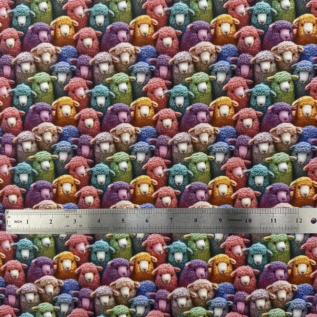 3D Sheep Multi Printed Polycotton FabricThis Beautiful Christmas…