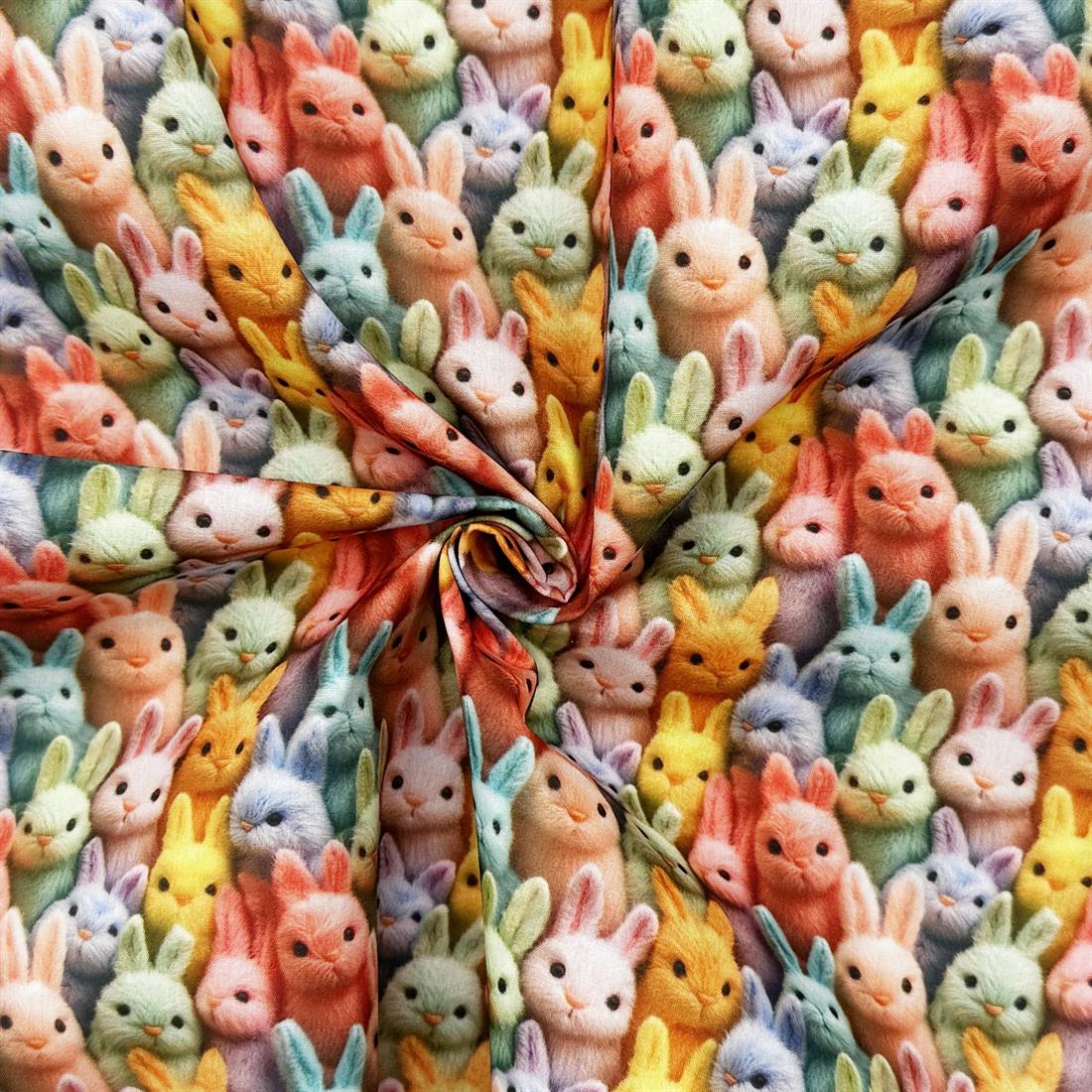 3D Rabbits Printed Polycotton FabricThis Beautiful Christmas Fabric