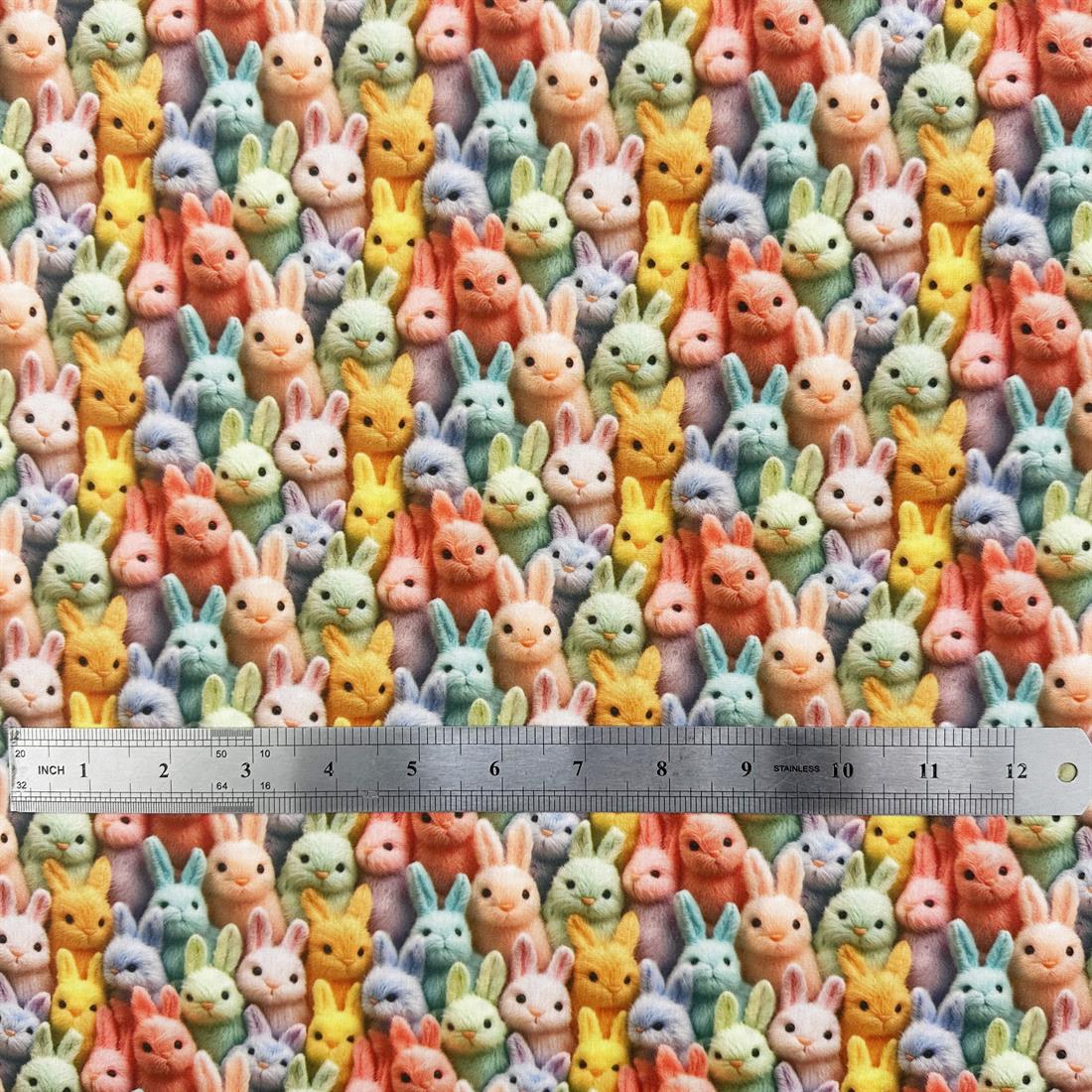 3D Rabbits Printed Polycotton FabricThis Beautiful Christmas Fabric