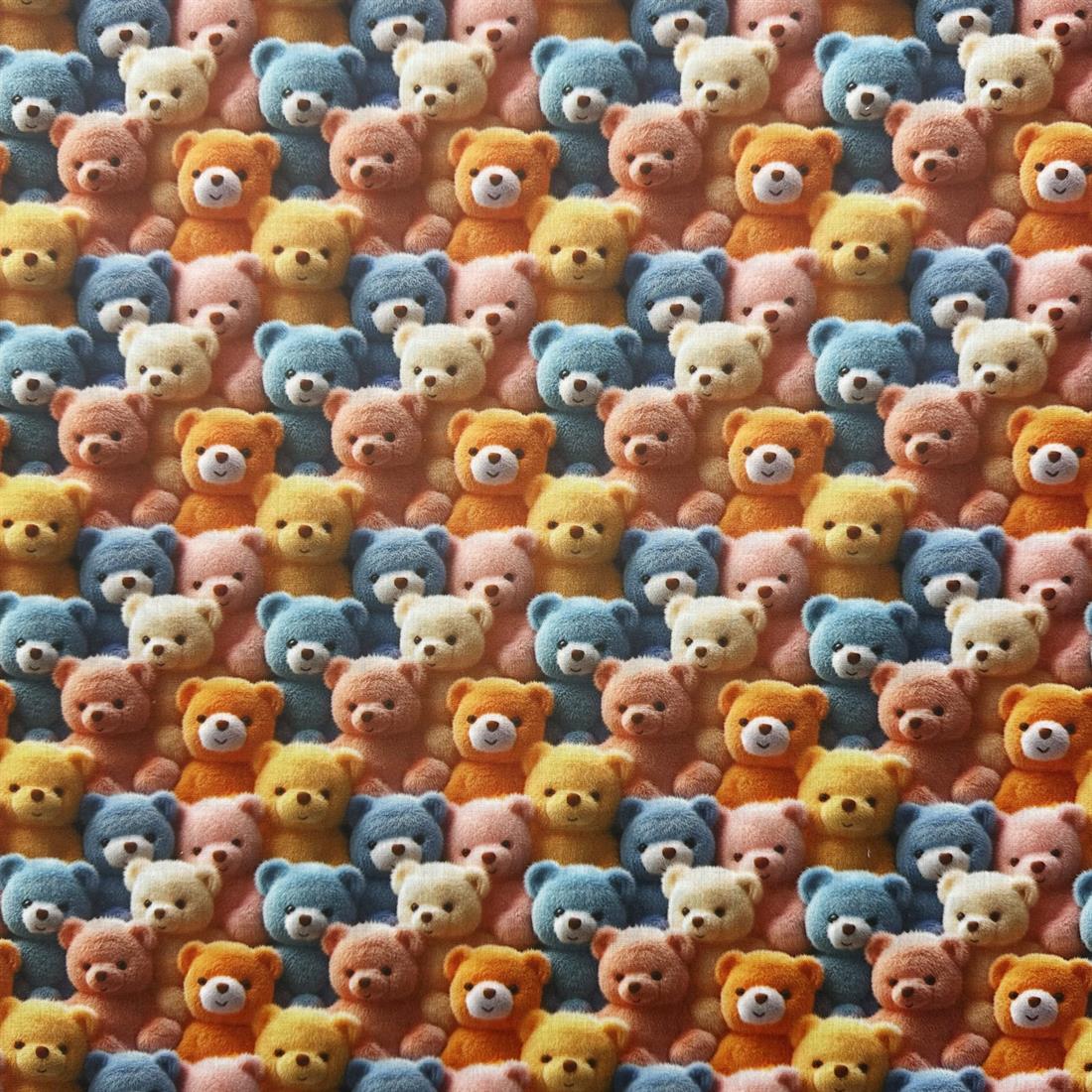 3D Bears Printed Polycotton FabricThis Beautiful Christmas Fabric
