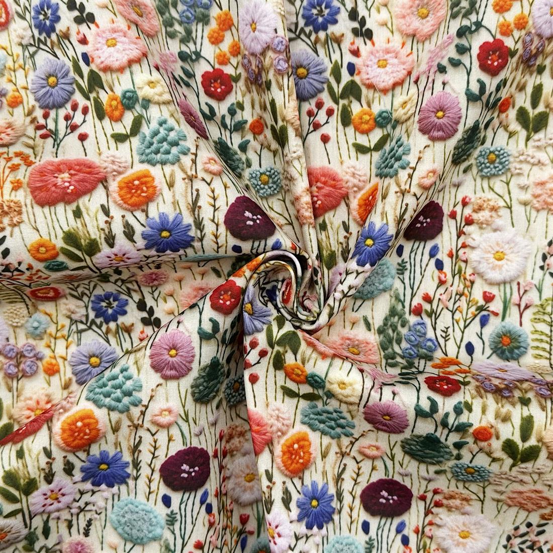 3D Spring Flowers Printed Polycotton FabricThis Beautiful Christmas…