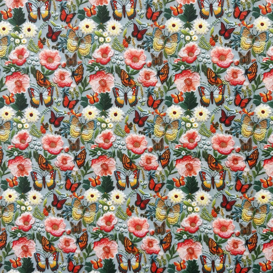 3D Butterfly Garden Printed Polycotton FabricThis Beautiful Christmas…