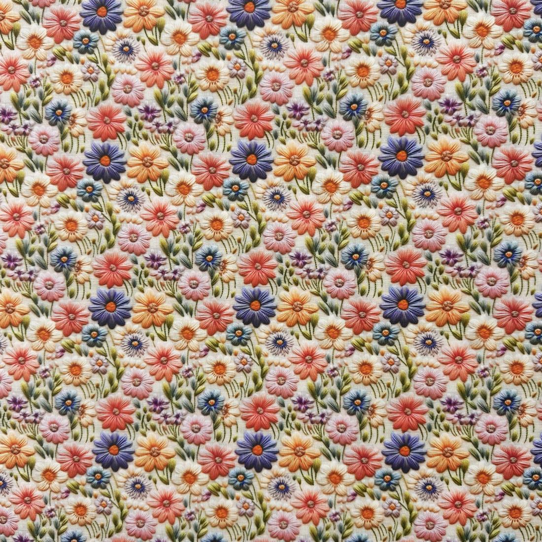 3D Multi Flowers Printed Polycotton FabricThis Beautiful Christmas…